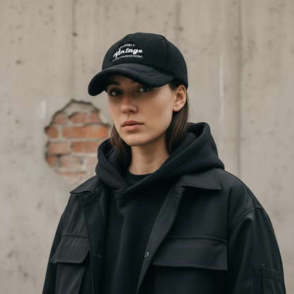 Streetwear Model - Black Sherpa Cap